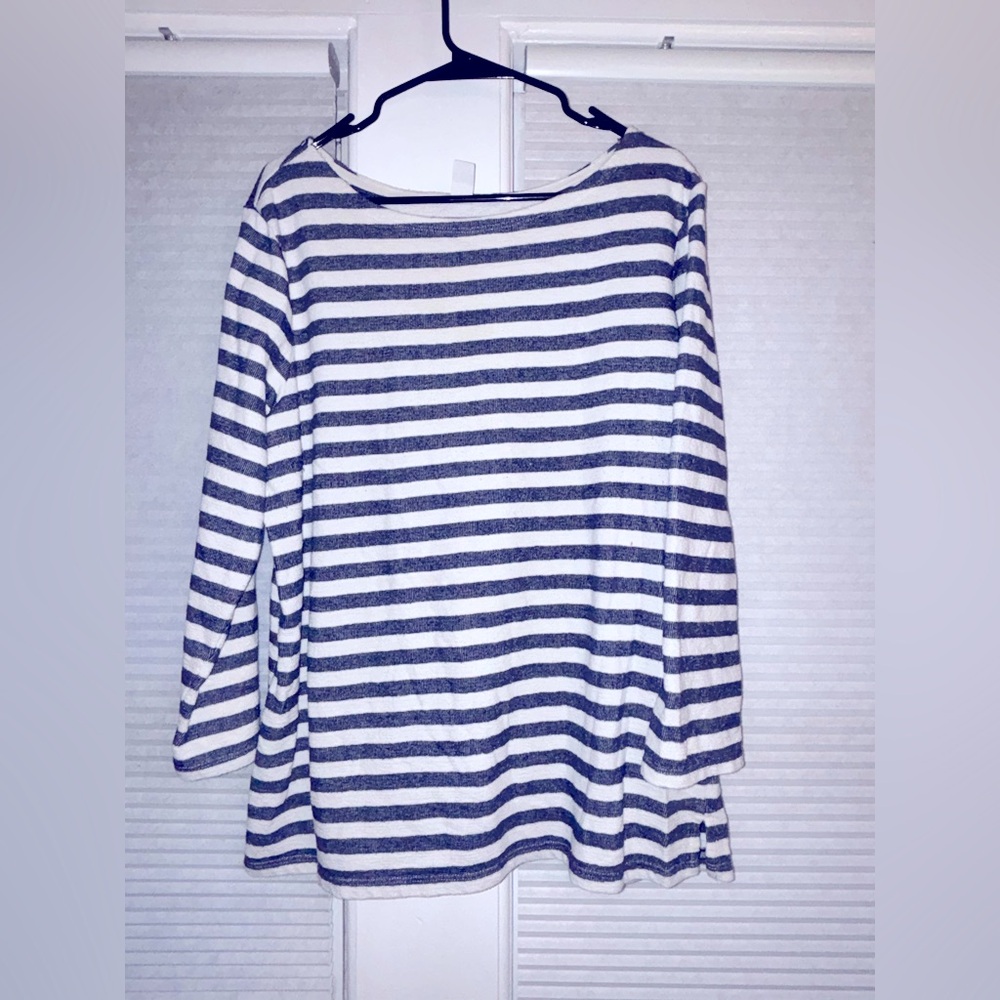 Long sleeved Navy Striped shirt size XL